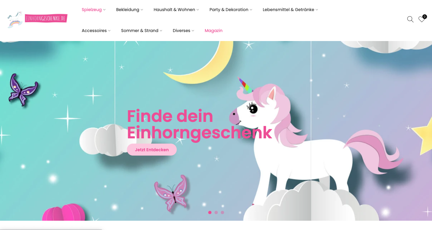 Einhorngeschenke Startseite
